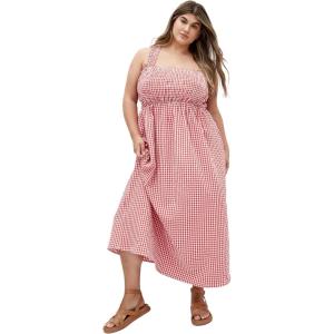 City Chic Womens Dress – Cute Gingham Maxi(Red Gingham)