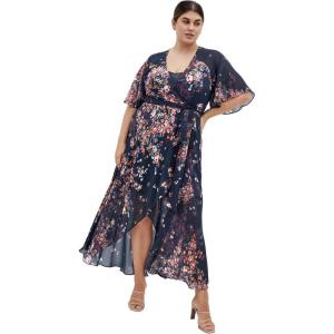 City Chic Womens Dress – Lovers Lane Print(Royal Blue)