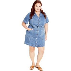 City Chic Women’s Dress Melina(Mid Wash)