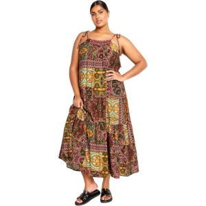 City Chic Women’s Dress-Erica Print Maxi(Kaleidoscope)