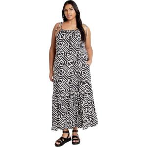 City Chic Women’s Dress-Erica Print Maxi(Mono Swirl)
