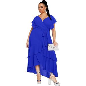 City Chic Womens Flirty Tier Maxi Dress(Ultra Blue)