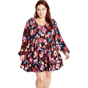 City Chic Womens Jemma Mini Print Dress(Sugar Coated)