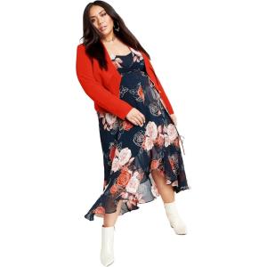 City Chic Women’s Maxi Dress-Sadie(Navy Gardenia)