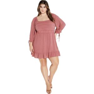 City Chic Women’s Plus Size Allegra Mini Dress(Rosewood)