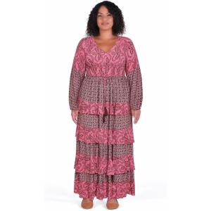City Chic Women’s Plus Size Clementine Maxi Dress(Pink Print)