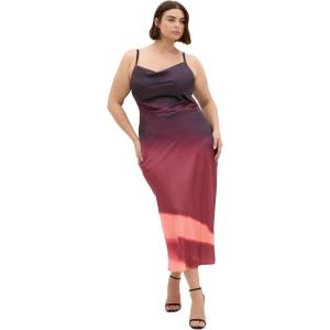 City Chic Women’s Plus Size Cocktail Dress – Ombre Cowl(Spicy)