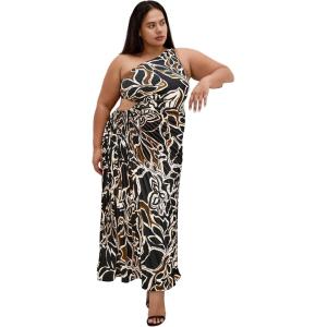 City Chic Women’s Plus Size Dress – Alice Print Maxi(Winter Foliage)