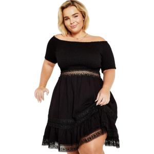 City Chic Women’s Plus Size Dress – Aura(Black)