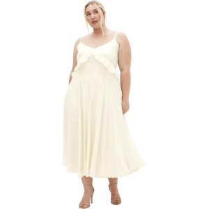 City Chic Women’s Plus Size Dress – Clara Frill Maxi(Butter)
