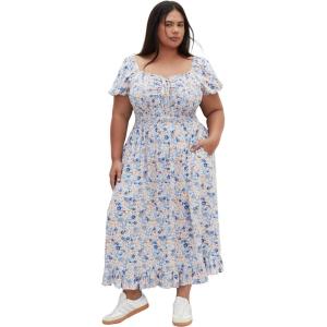 City Chic Women’s Plus Size Dress – Emie Print Midi(Bluebell)