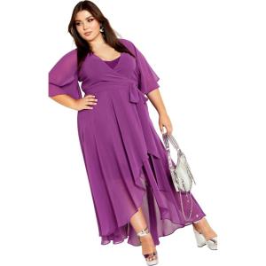 City Chic Women’s Plus Size Dress – Enthrall Me Maxi(Wisteria)