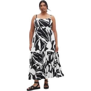 City Chic Women’s Plus Size Dress – Kehlani Print Tier Maxi(Palm Paradise)