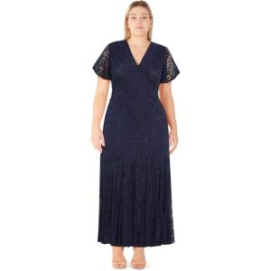 City Chic Women’s Plus Size Dress – Lace Margo(Navy)