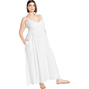 City Chic Women’s Plus Size Dress – Martina Maxi(Ivory)