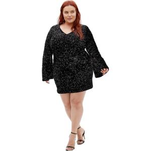 City Chic Women’s Plus Size Dress – Sequin Neptune(Black)