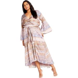 City Chic Women’s Plus Size Dress – Tie Front Nile Maxi