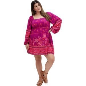 City Chic Women’s Plus Size Dress Jasmine Mini(Dreamy Border)