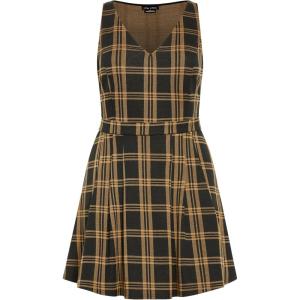 City Chic Womens Plus Size Dress Miss Molly(Caramel Check)