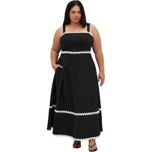 City Chic Women’s Plus Size Dress-Shani Fit and Flare(Blk/White)