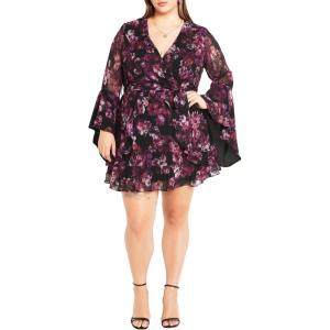 City Chic Women’s Plus Size Gemma Dress(Blurred Bud)