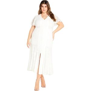 City Chic Women’s Plus Size Lace Dress – Christa(Ivory)