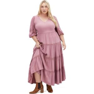 City Chic Women’s Plus Size Maxi Dress – Arielle Lace(Amethyst)
