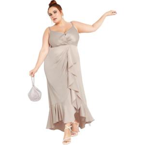 City Chic Women’s Plus Size Maxi Dress – Bella Ruffle(Gardenia)