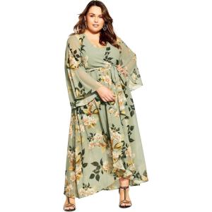 City Chic Women’s Plus Size Maxi Dress – Fleetwood Print(Magnolia Floral)