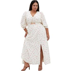 City Chic Women’s Plus Size Maxi Dress – Jolene Print(Ivory Bliss)