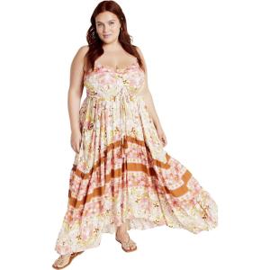 City Chic Women’s Plus Size Maxi Dress – Lilah Love(Ivory Free Spirit)