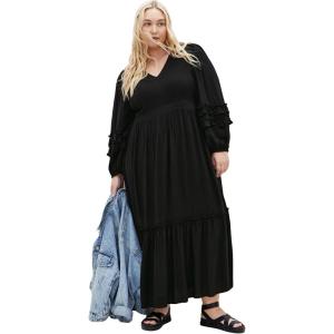 City Chic Women’s Plus Size Maxi Dress – Malia Plain(Black)