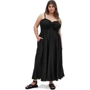 City Chic Women’s Plus Size Maxi Dress – Maui Shirred(Black)