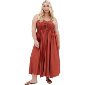City Chic Women’s Plus Size Maxi Dress – Maui Shirred(Ginger)