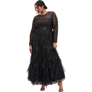 City Chic Women’s Plus Size Maxi Dress – Radiant(Black)