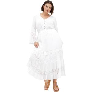 City Chic Women’s Plus Size Maxi Dress – Tisha Lace(Ivory)