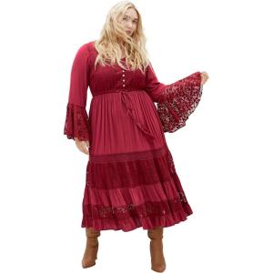 City Chic Women’s Plus Size Maxi Dress – Tisha Lace(Shiraz)