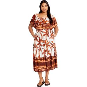 City Chic Women’s Plus Size Talia Border Maxi Dress(Tahitian Brd)