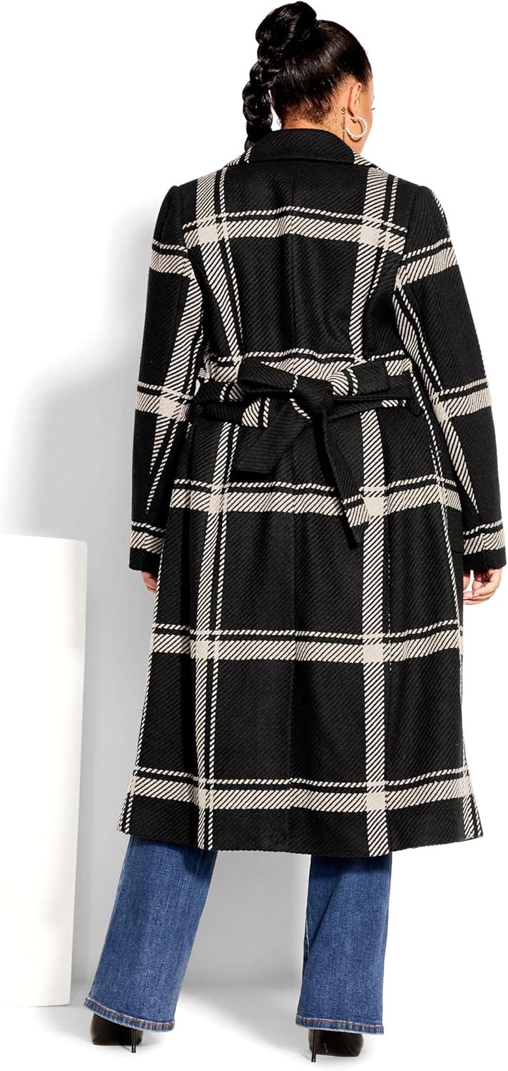image:imageCITY CHIC Plus Size Coat Checkmate CoatBlack