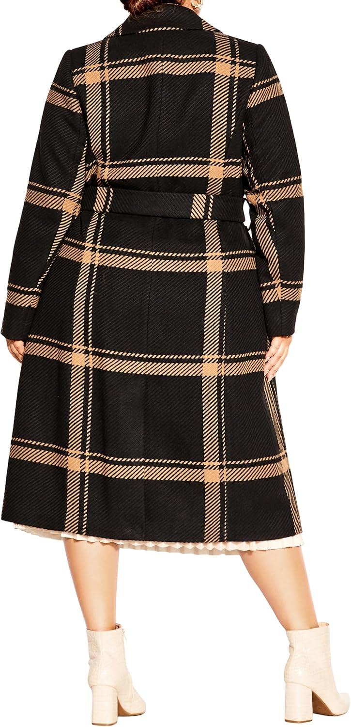 image:imageCITY CHIC Plus Size Coat Checkmate CoatCaramel