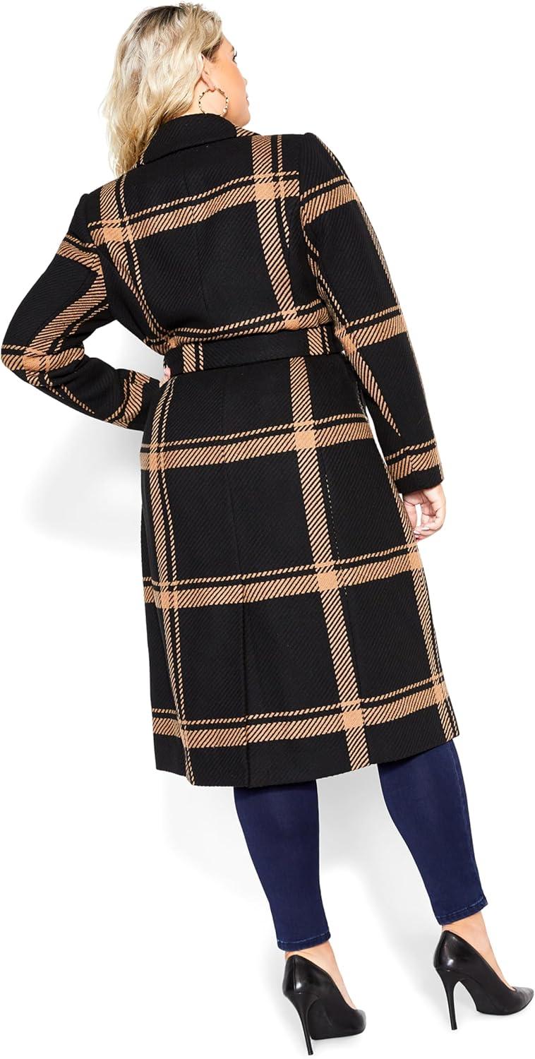 image:imageCITY CHIC Plus Size Coat Checkmate CoatCaramel