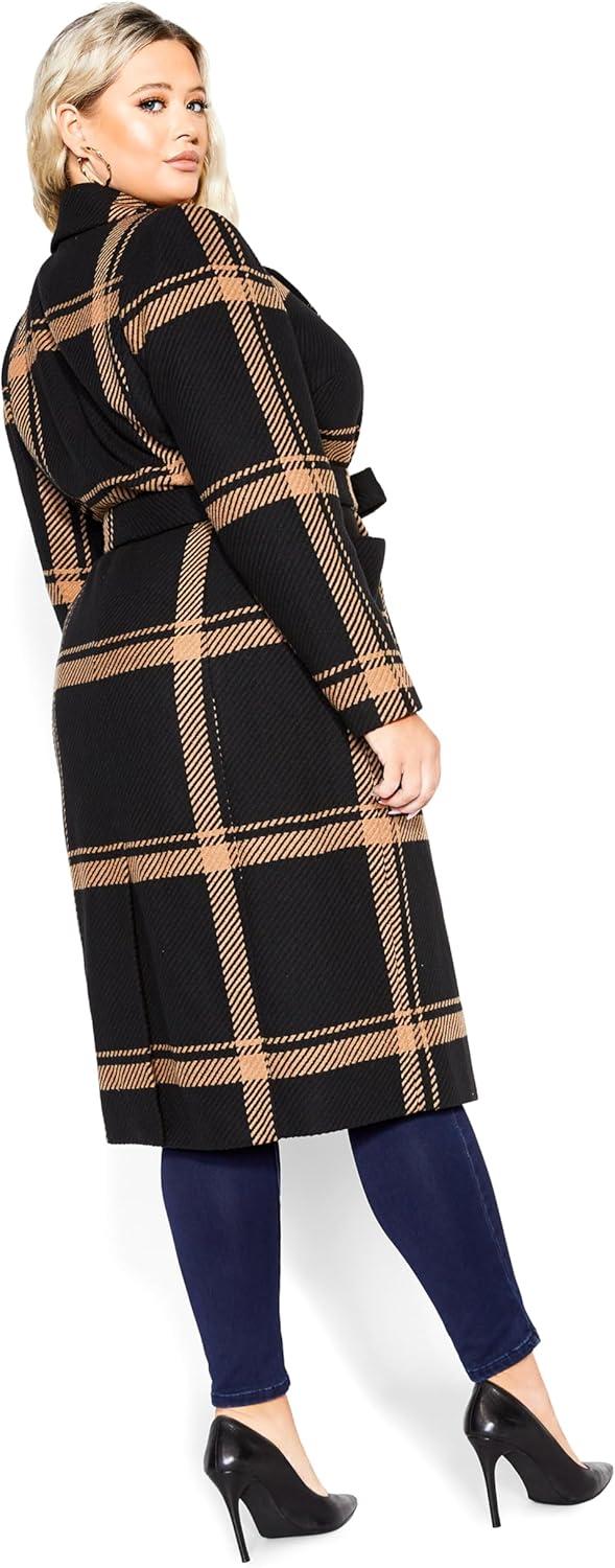 image:imageCITY CHIC Plus Size Coat Checkmate CoatCaramel