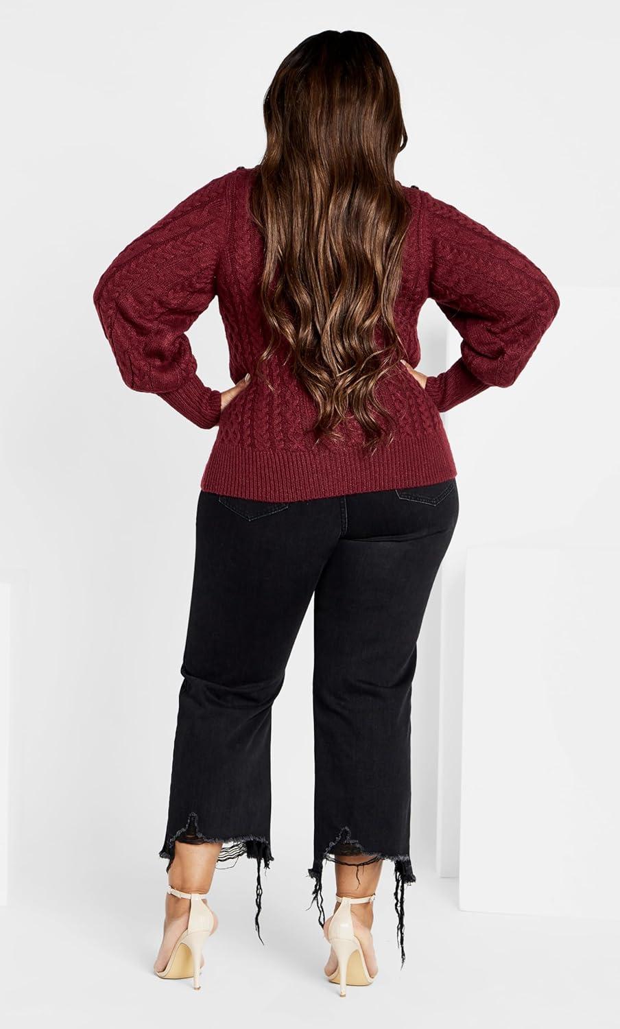 image:imageCITY CHIC Plus Size Sweater Saskia SweaterCabernet