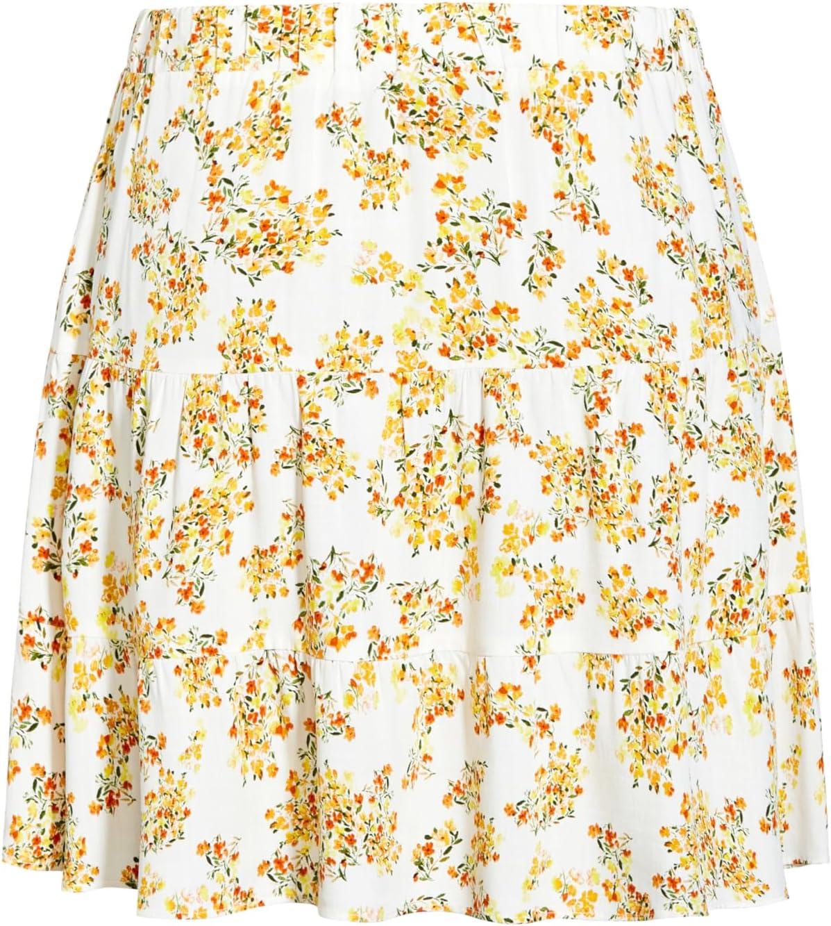 image:imageCITY CHIC Womens Plus Size Skirt Sorrento FloralCitrus Ivory Sorrent