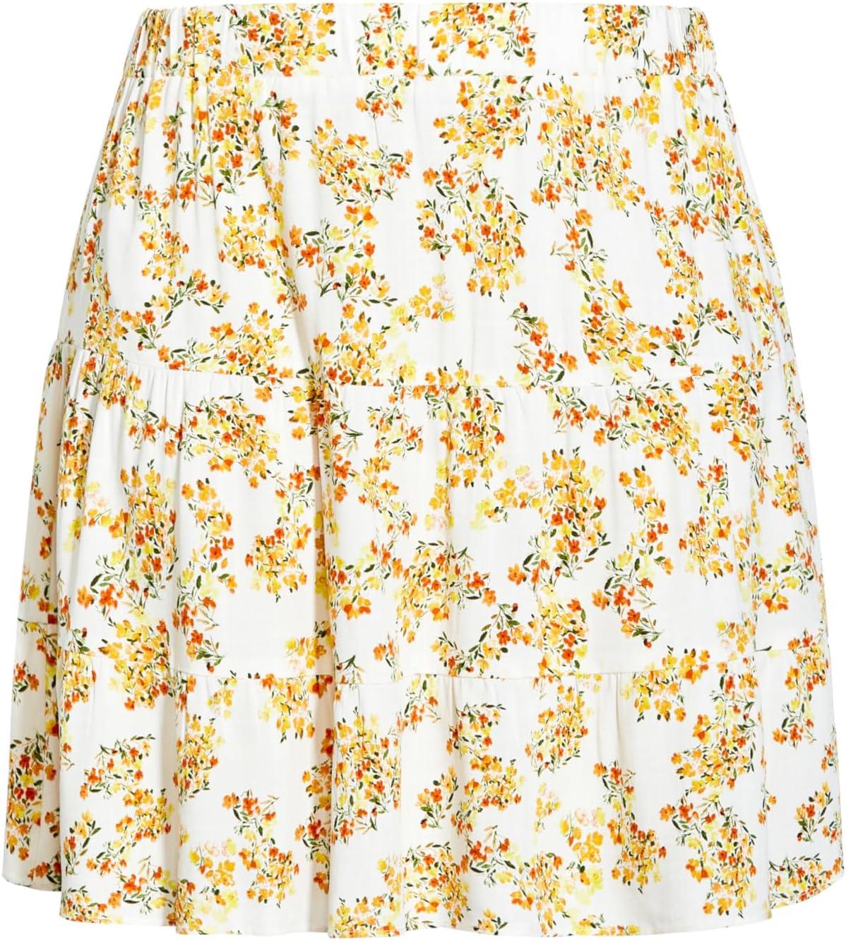 image:imageCITY CHIC Womens Plus Size Skirt Sorrento FloralCitrus Ivory Sorrent