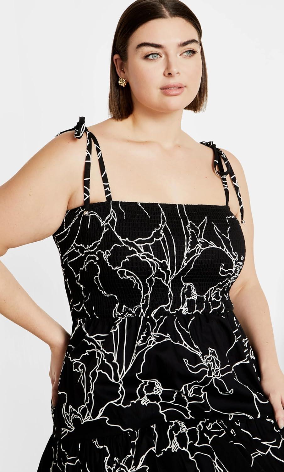 image:imageCity Chic Marli Print Maxi DressBlk Wild Flower