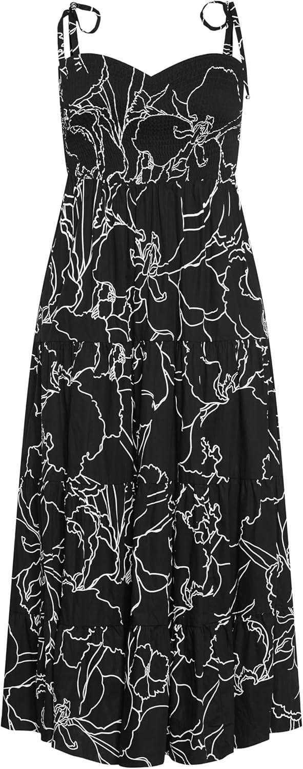 image:imageCity Chic Marli Print Maxi DressBlk Wild Flower