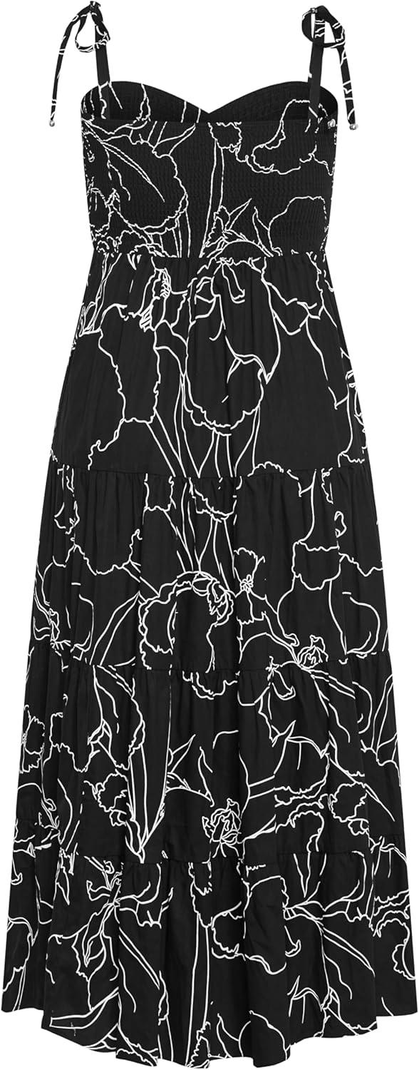 image:imageCity Chic Marli Print Maxi DressBlk Wild Flower