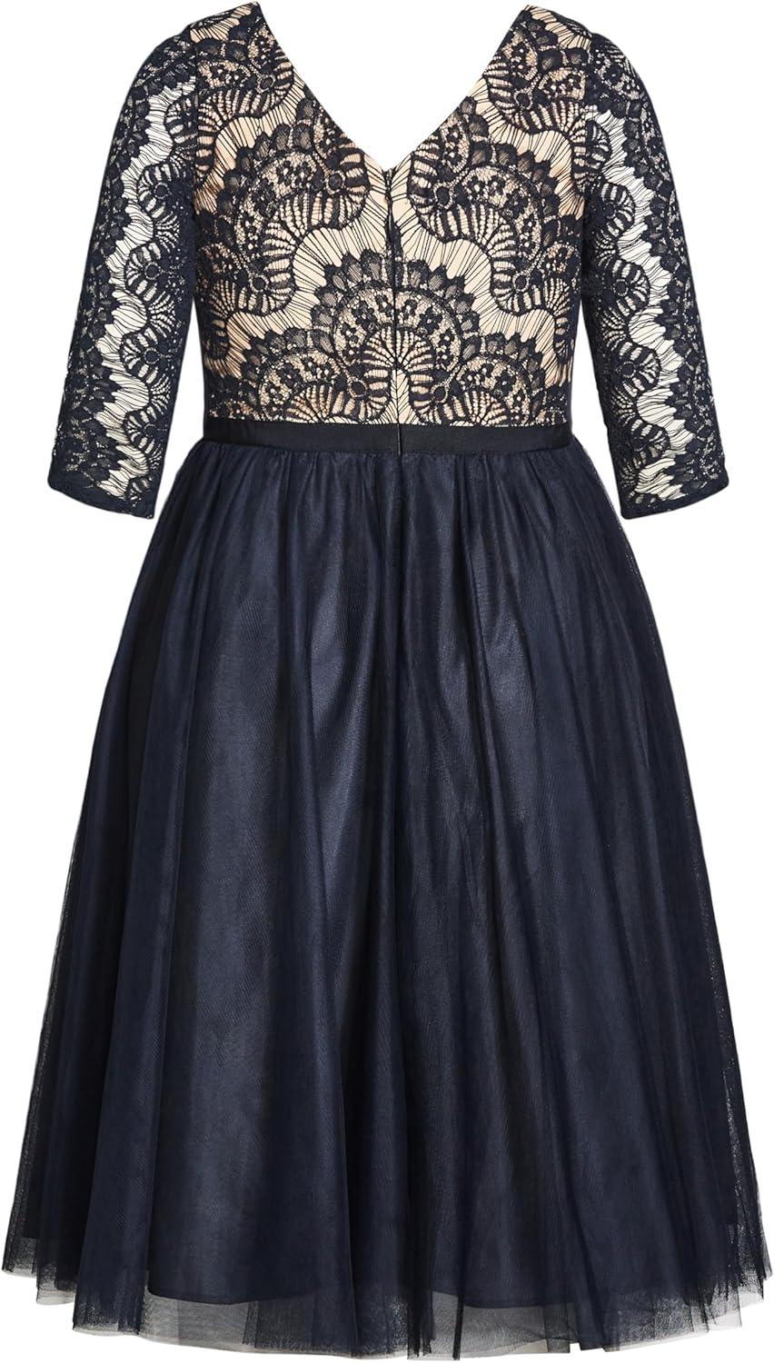 image:imageCity Chic Plus Size Beauty Elbow Sleeve Dress Navy
