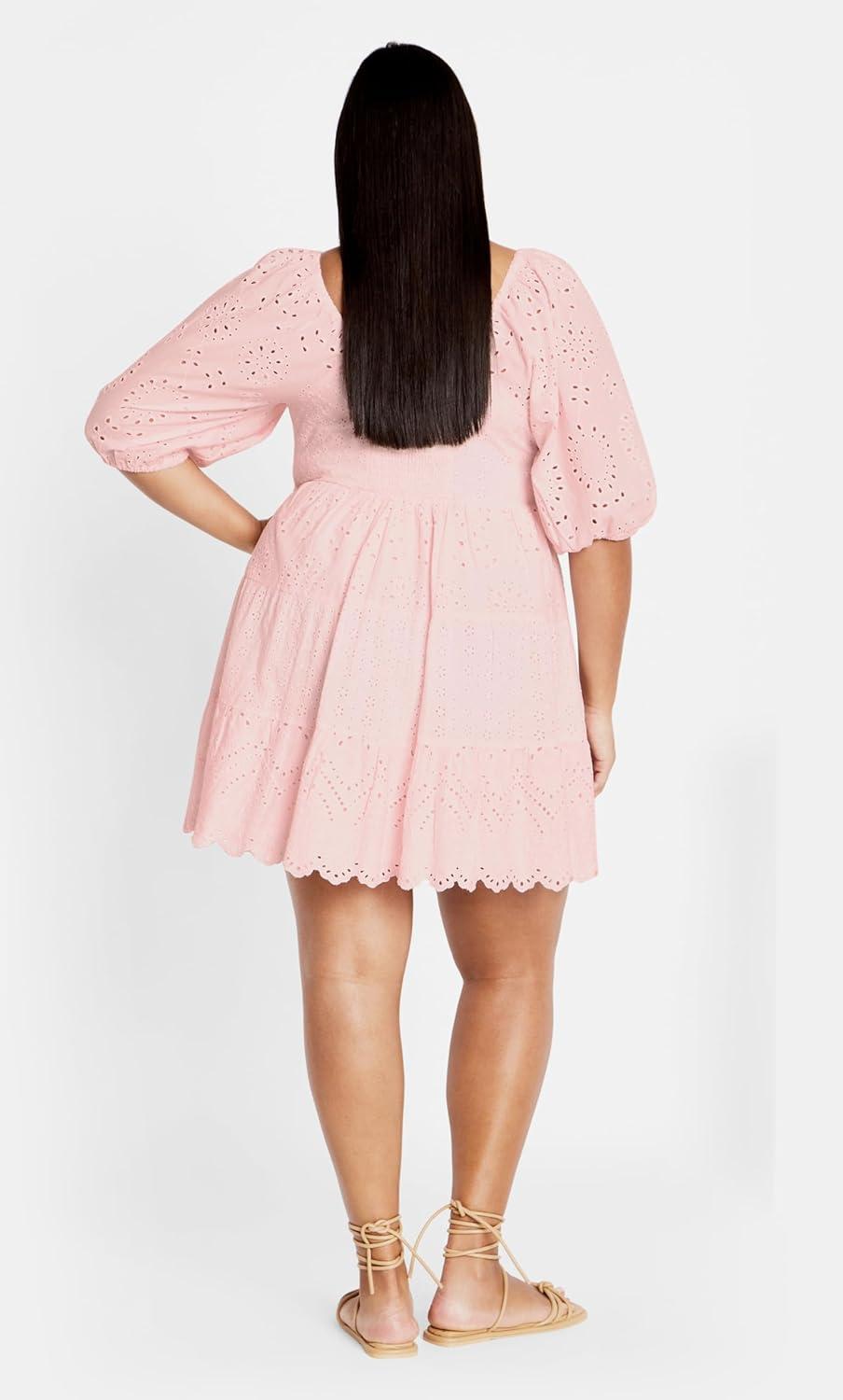 image:imageCity Chic Plus Size Dress Destiny Mini DressSoft Pink
